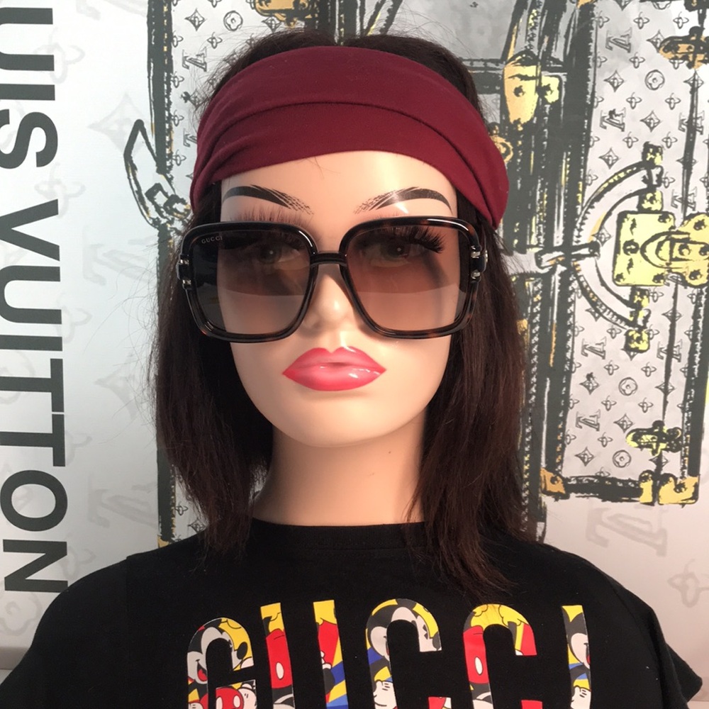 New Authentic Gucci Tortoise Square Sunglasses GG1066S 002 - Picture 4 of 14